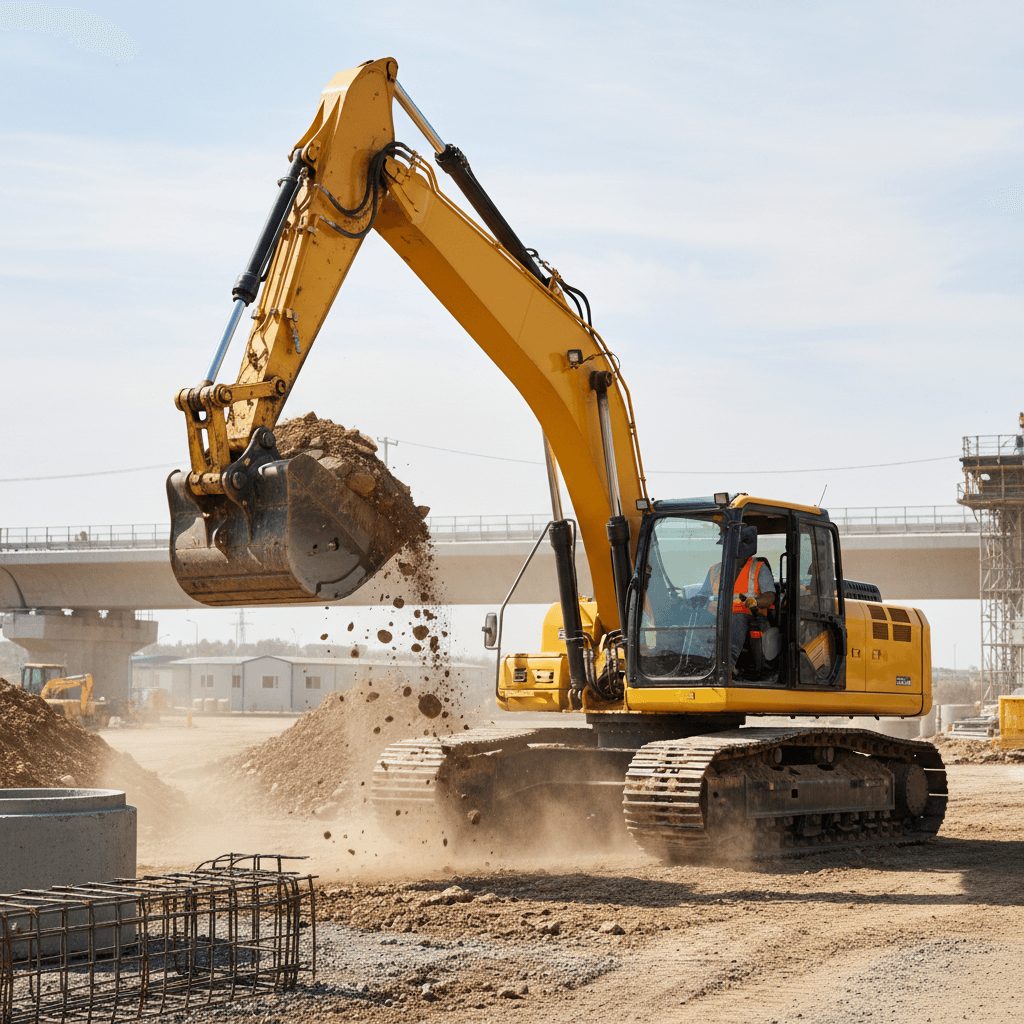 Close-up of a bulldozer track and undercarriage